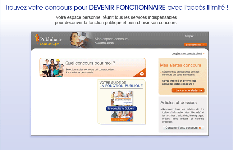 Votre espace membre concours fonction publique